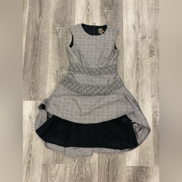 Womens Casual Sleeveless Plaid A Line Dress Gray/Ivory Size 2 . - Picture 10 of 10